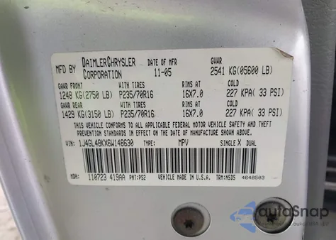 2006 Jeep Liberty Sport из США, поврежденный, VIN 1J4GL48KX6W148630